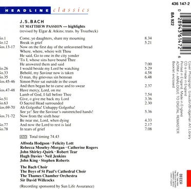 St. Matthew Passion: Highlights