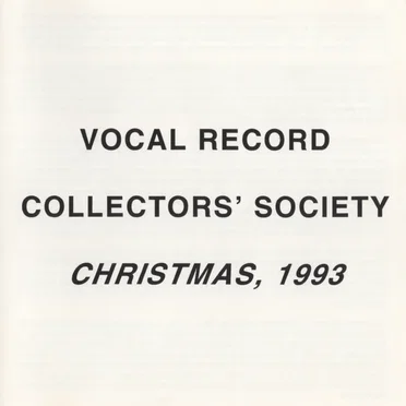 Vocal Record Collectors' Society: Christmas, 1993 by Various Artists - album cover