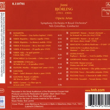 Opera Arias: Historical Recordings 1936-1948