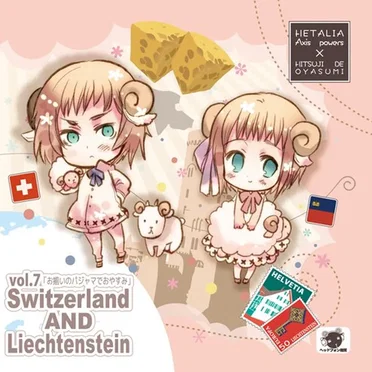 ヘタリア×羊でおやすみシリーズ Vol.7 「お揃いのパジャマでおやすみ」 Switzerland AND Liechtenstein