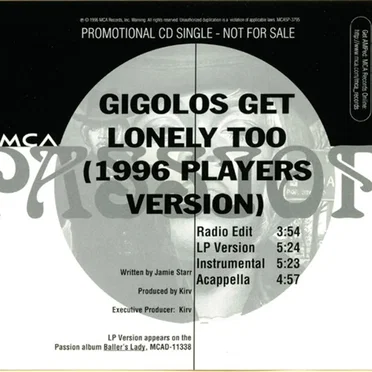 Gigolos Get Lonely Too (1996 Players Version) by Passion - album cover