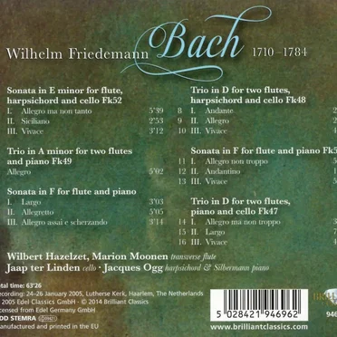 Wilhelm Friedemann Bach: Flute Sonatas and Trios
