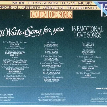 Golden Love Songs, Volume 15: I’ll Write a Song for You by Various Artists - album cover