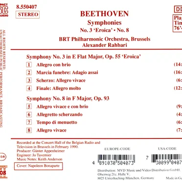 Symphonies No. 3 'Eroica' / No. 8