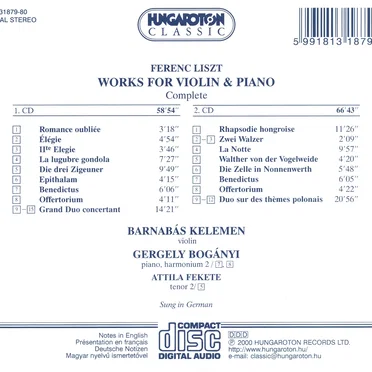 Works for Violin and Piano: Complete