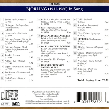 Bjorling In Song