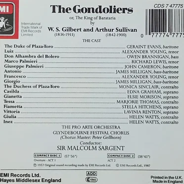The Gondoliers (Glyndebourne Festival Chorus, Pro Arte Orchestra feat. conductor: Sir Malcolm Sargent)