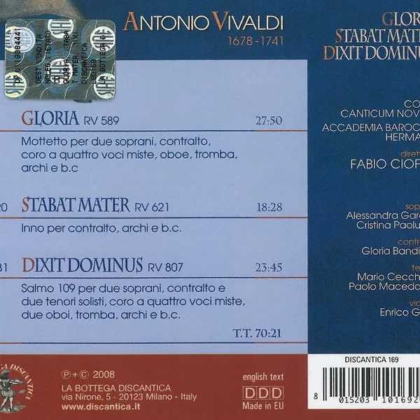 Gloria / Stabat Mater / Dixit Dominus