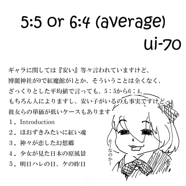 5:5 or 6:4 (Average)