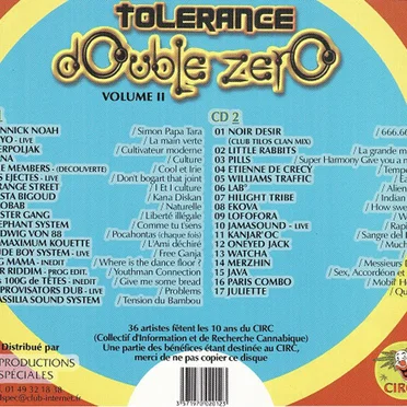 Tolerance double zéro, Volume 2 by Various Artists - album cover