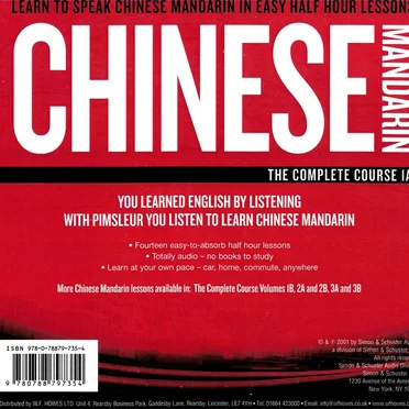 Chinese (Mandarin): The Complete Course I, Part A by Pimsleur - album cover