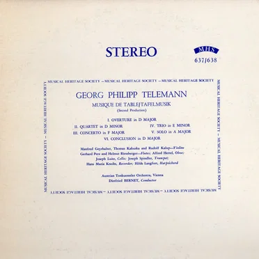 Musique de Table/Tafelmusik