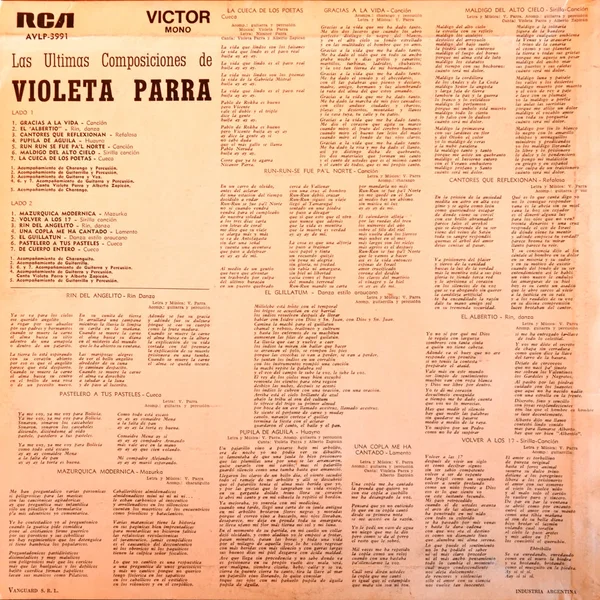 Las últimas composiciones de Violeta Parra