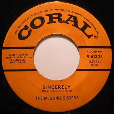 Sincerely / No More by The McGuire Sisters - album cover