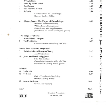 Music by Peter Tranchell by Peter Tranchell - album cover