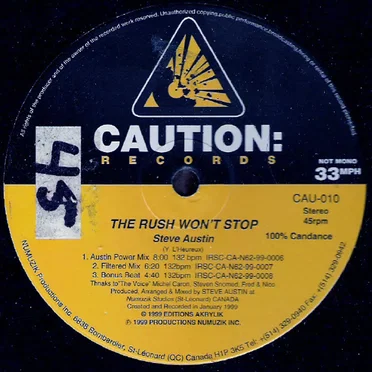 The Rush Won't Stop by Steve Austin - album cover