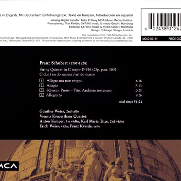 String Quartet in C, D.956