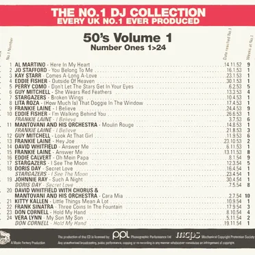 The No.1 DJ Collection: 50's, Volume 1 by Various Artists - album cover