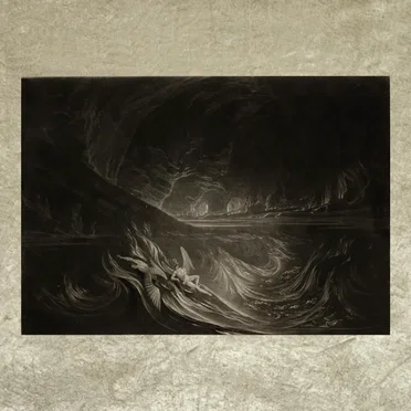 Satan on the burning lake