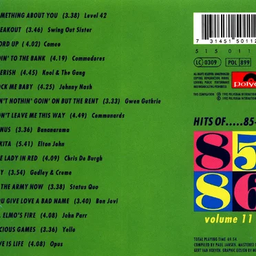 Hits of... 85+86, Volume 11 by Various Artists - album cover