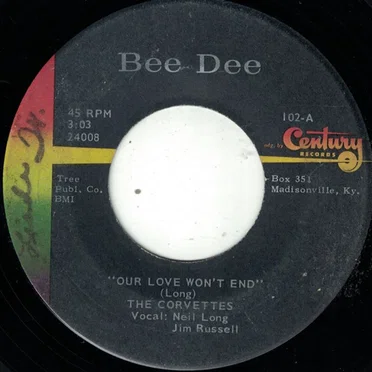 Our Love Won't End / Tears Are Free by The Corvettes - album cover