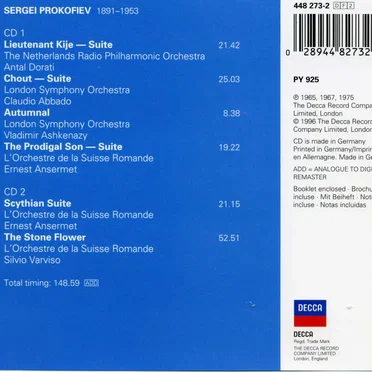 Lieutenant Kije / Chout / The Prodigal Son / Scythian Suite / Autumnal / The Stone Flower