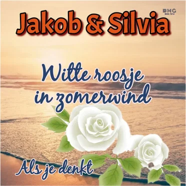 Witte roosje in zomerwind