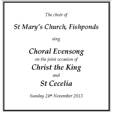 Christ the King & St Cecelia 2013 by Choir of St Mary’s, Fishponds - album cover