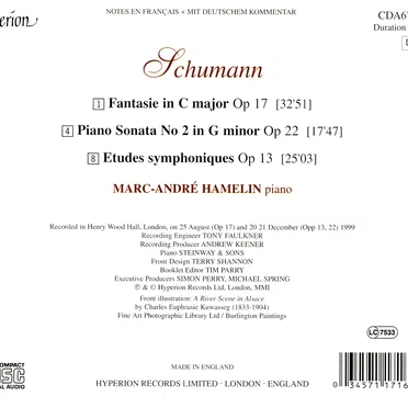 Fantasy in C major / Etudes Symphoniques / Piano Sonata no. 2
