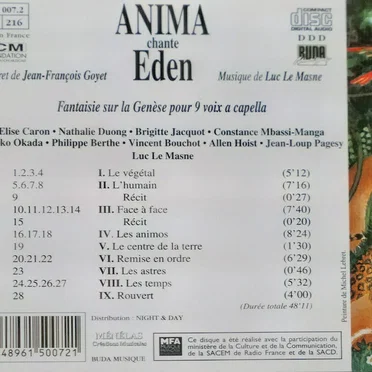 Anima chante Éden by Luc Le Masne - album cover