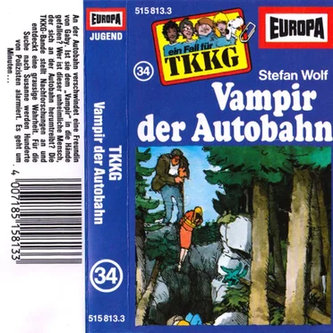 TKKG 34: Vampir der Autobahn by Stefan Wolf - album cover