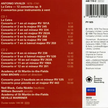 La Cetra, 12 Violin Concertos, op.9