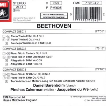 Piano Trios / “Kakadu” Variations / 14 Variations, op. 44