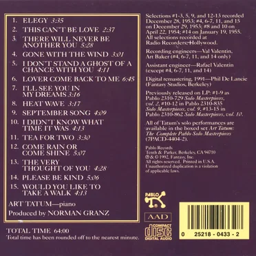 The Art Tatum Solo Masterpieces, Volume 2