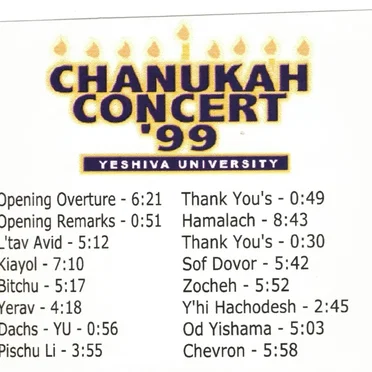 Yeshiva University Chanukah Concert '99 by Avraham Fried - album cover
