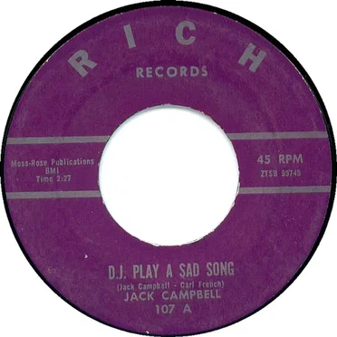 D.J. Play a Sad Song / Same Old Heartache by Jack Campbell - album cover