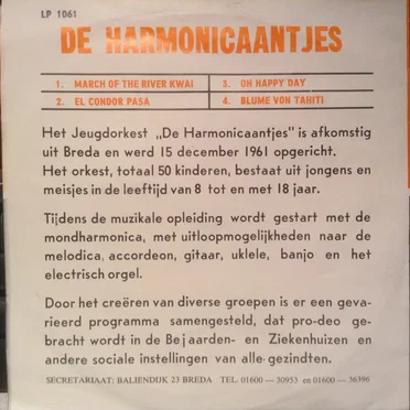 March Of The River Kwai / Oh Happy Day / El Condor Pasa / Blume Von Tahiti by De Harmonicaantjes - album cover