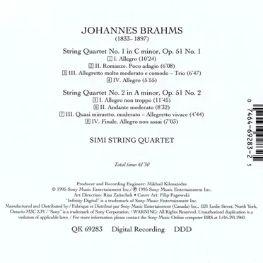 String Quartets, op. 51 nos. 1 and 2 (Simi String Quartet)