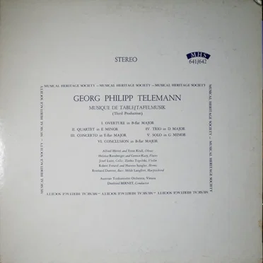 Musique de Table/Tafelmusik (Third Production)