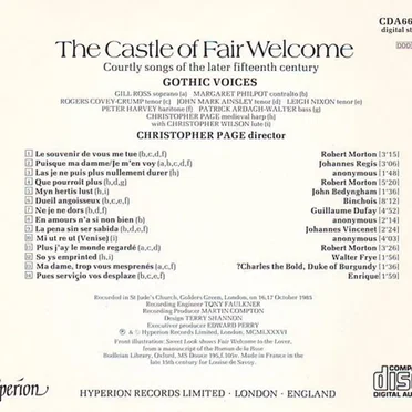 The Castle of Fair Welcome: Courtly Songs of the Later Fifteenth Century
