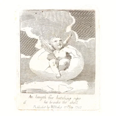 At length for hatching ripe he breaks the shell