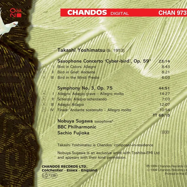Symphony no. 3 / Saxophone Concerto ‘Cyber‐Bird’