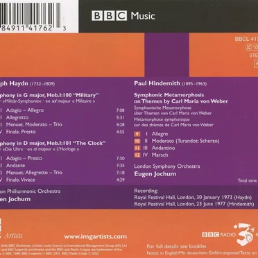 Haydn: Symphony no. 100 "Military" / Symphony no. 101 "The Clock" / Hindemith: Symphonic Metamorphosis on Themes by Carl Maria von Weber
