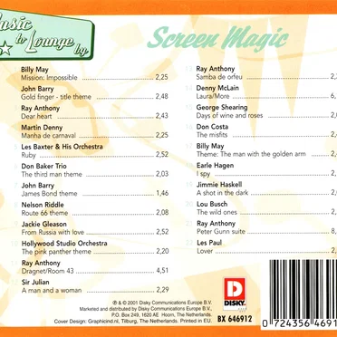 Music to Lounge By: Screen Magic by Various Artists - album cover