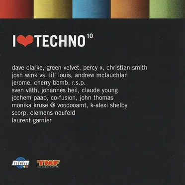 I Love Techno 10 by Various Artists - album cover