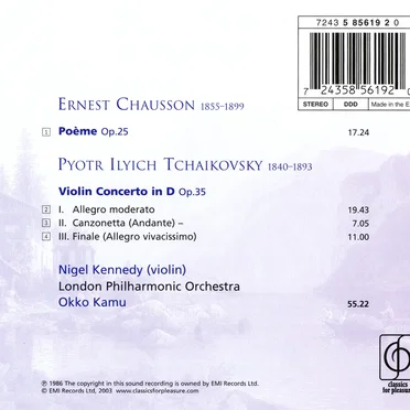 Tchaikovsky: Violin Concerto / Chausson: Poème