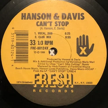 Can’t Stop by Hanson & Davis - album cover