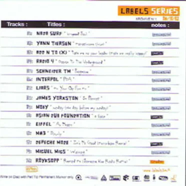 Labels Series Archive N°1 – 08/10/02 by Various Artists - album cover