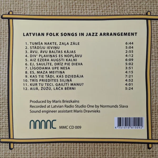 Kur tu teci: Latvian folk songs in jazz arrangement