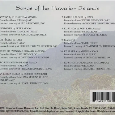 Songs of the Hawaiian Islands by Various Artists - album cover
